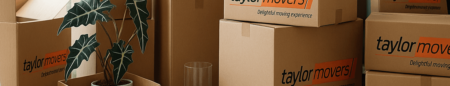 Stack of sturdy, professional moving boxes used by Taylor Movers Kenya for secure packing.
